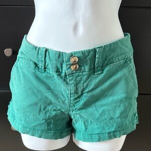 American Eagle Outfitters Teal Low-Waist Cotton Shorts